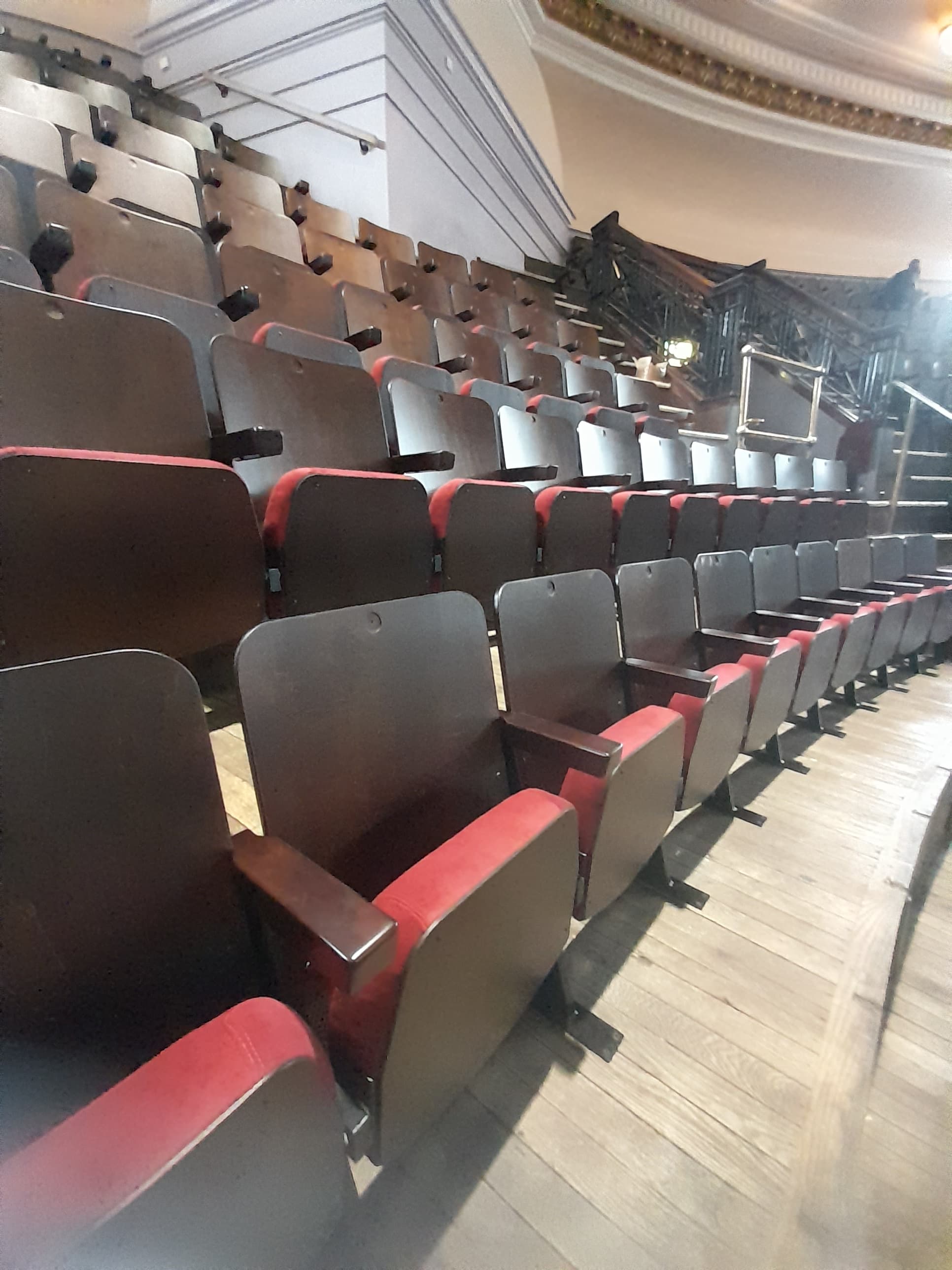 New chairs in the Usher Hall Upper Circle.